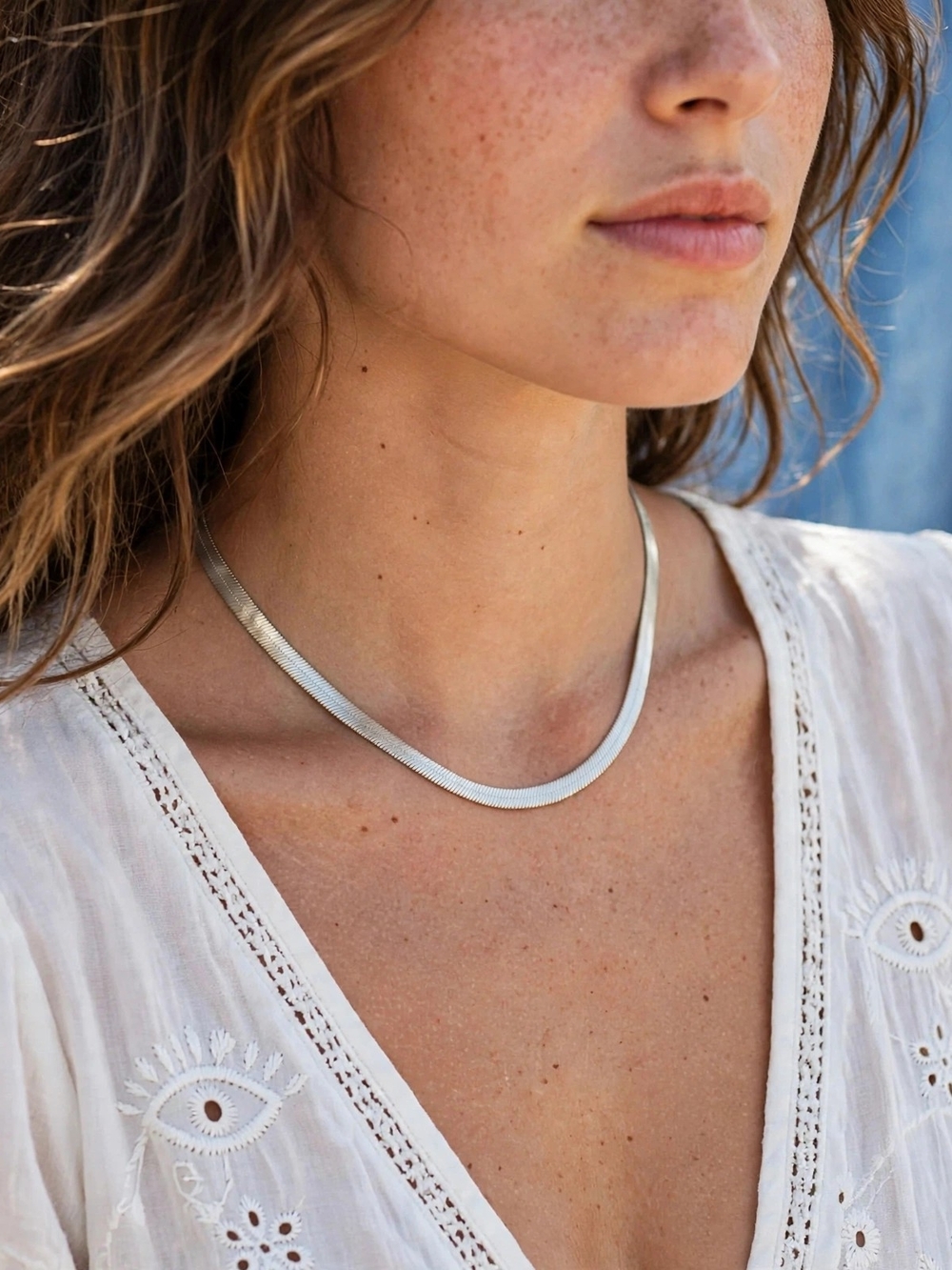 Vintage Relios / Carolyn Pollack sterling silver Omega Herringbone Necklace